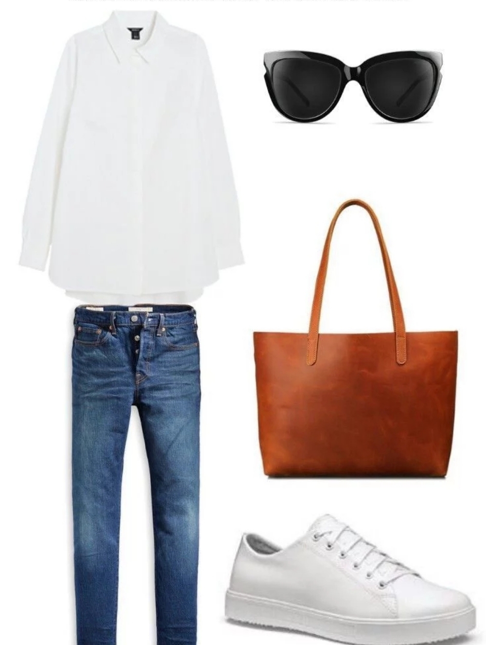 Madewell Large Leather Tote in Warm Chestnut Brown